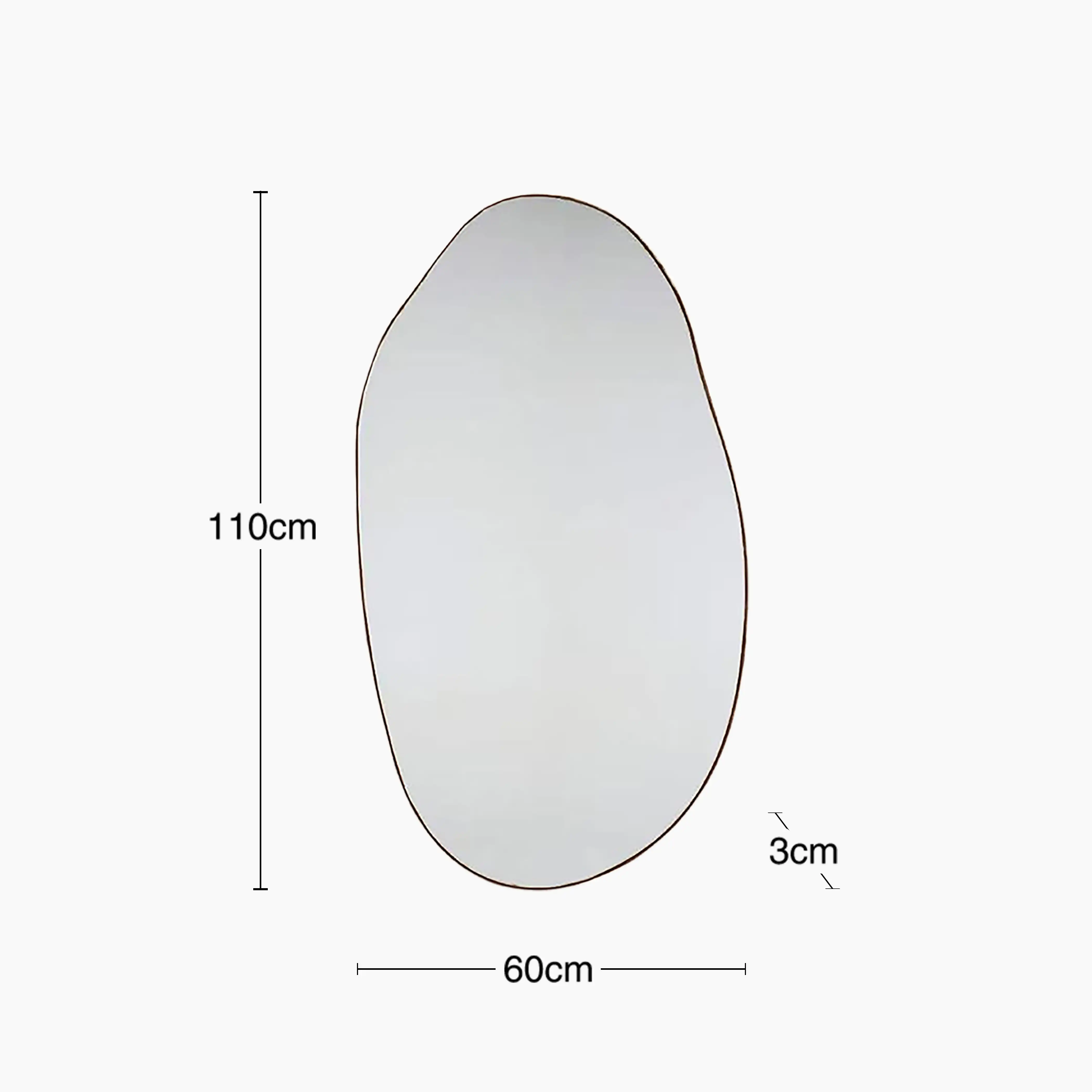 Dutton Pond Wall Mirror, 110 x 60 cm| Walnut - Image 4
