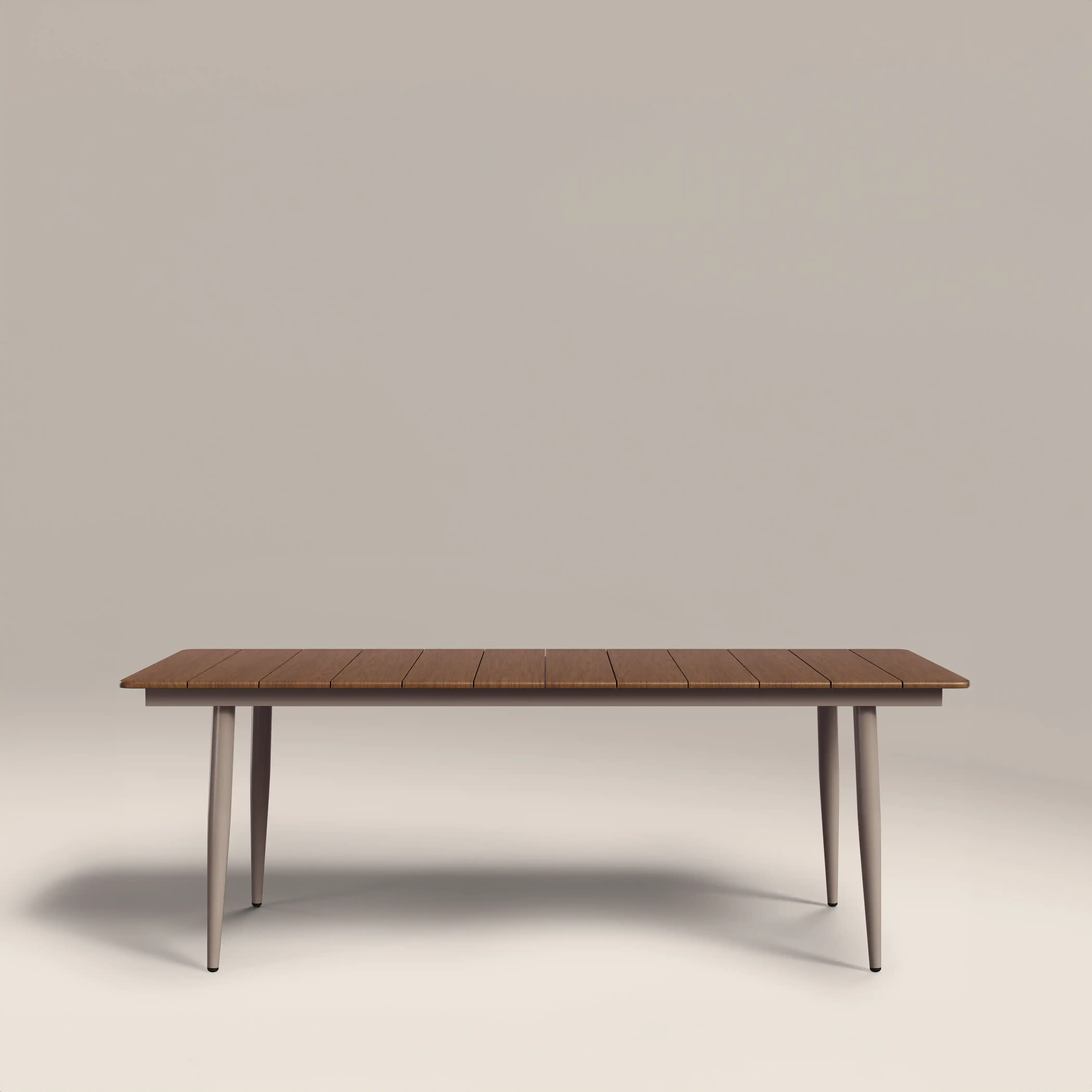 Lorenzo 8 Seat Rectangle Garden Dining Table | Walnut & Taupe