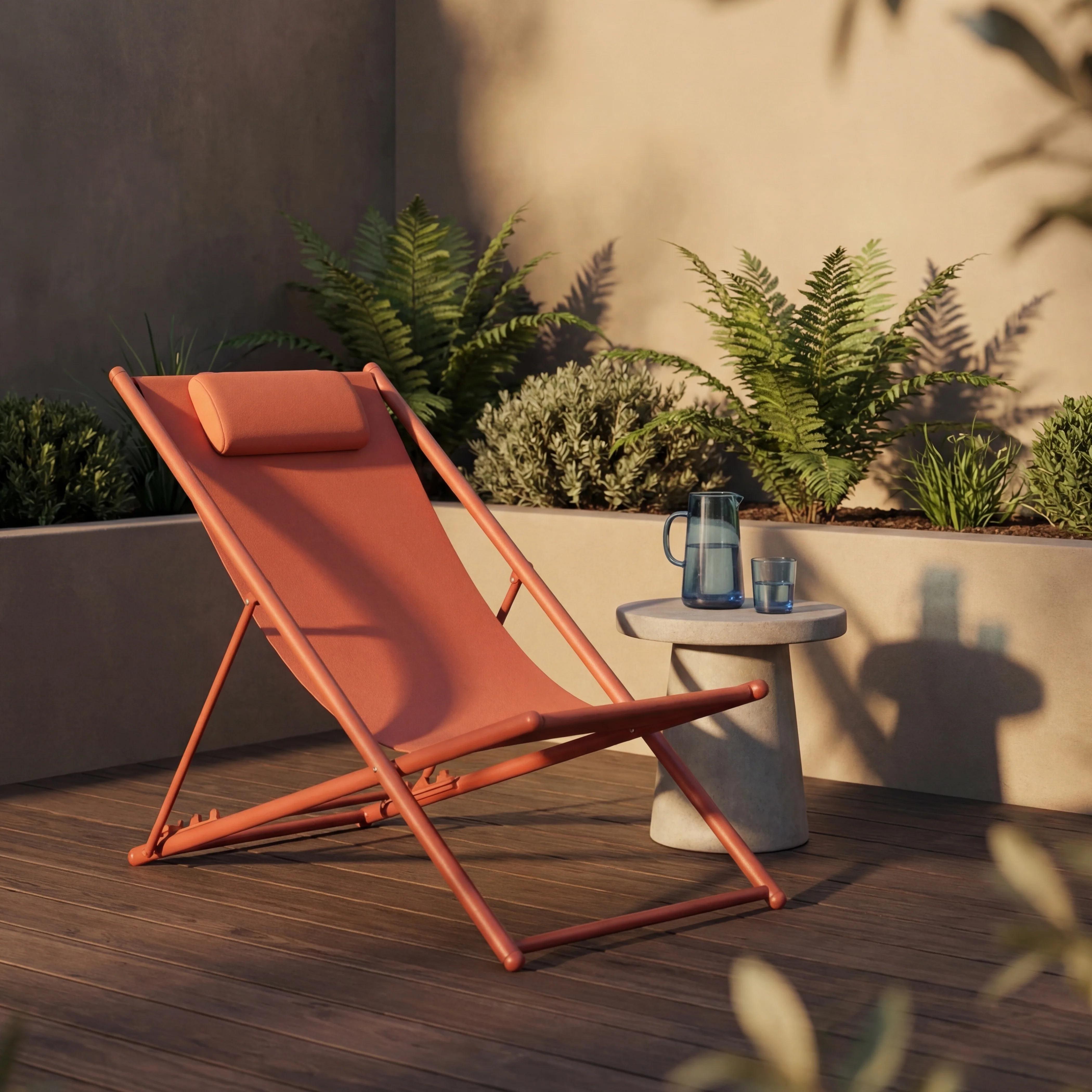 Lua Folding Deck Chair | Bright Red
