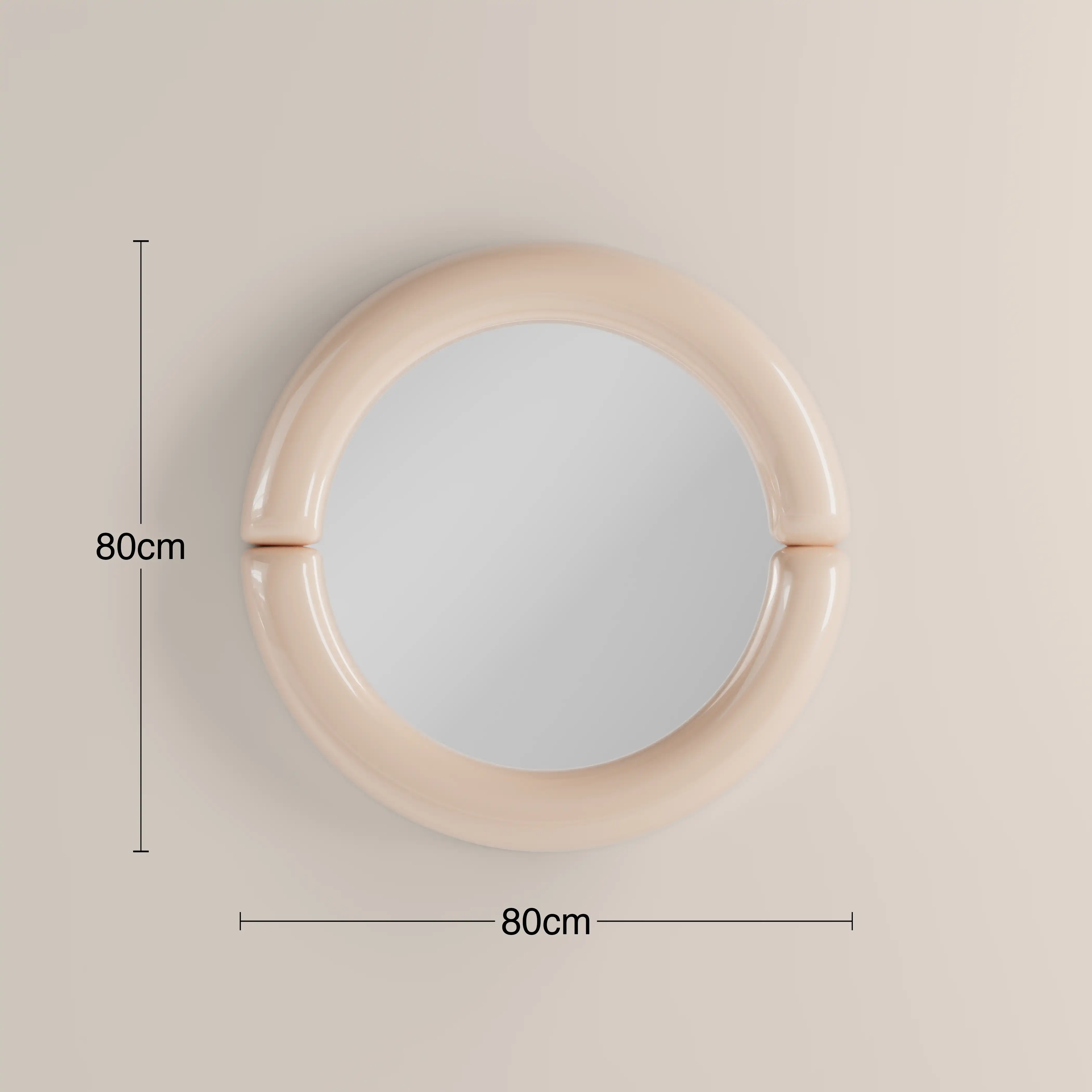 Morris Round Wall Mirror, 80 cm| Nude Gloss - Image 3