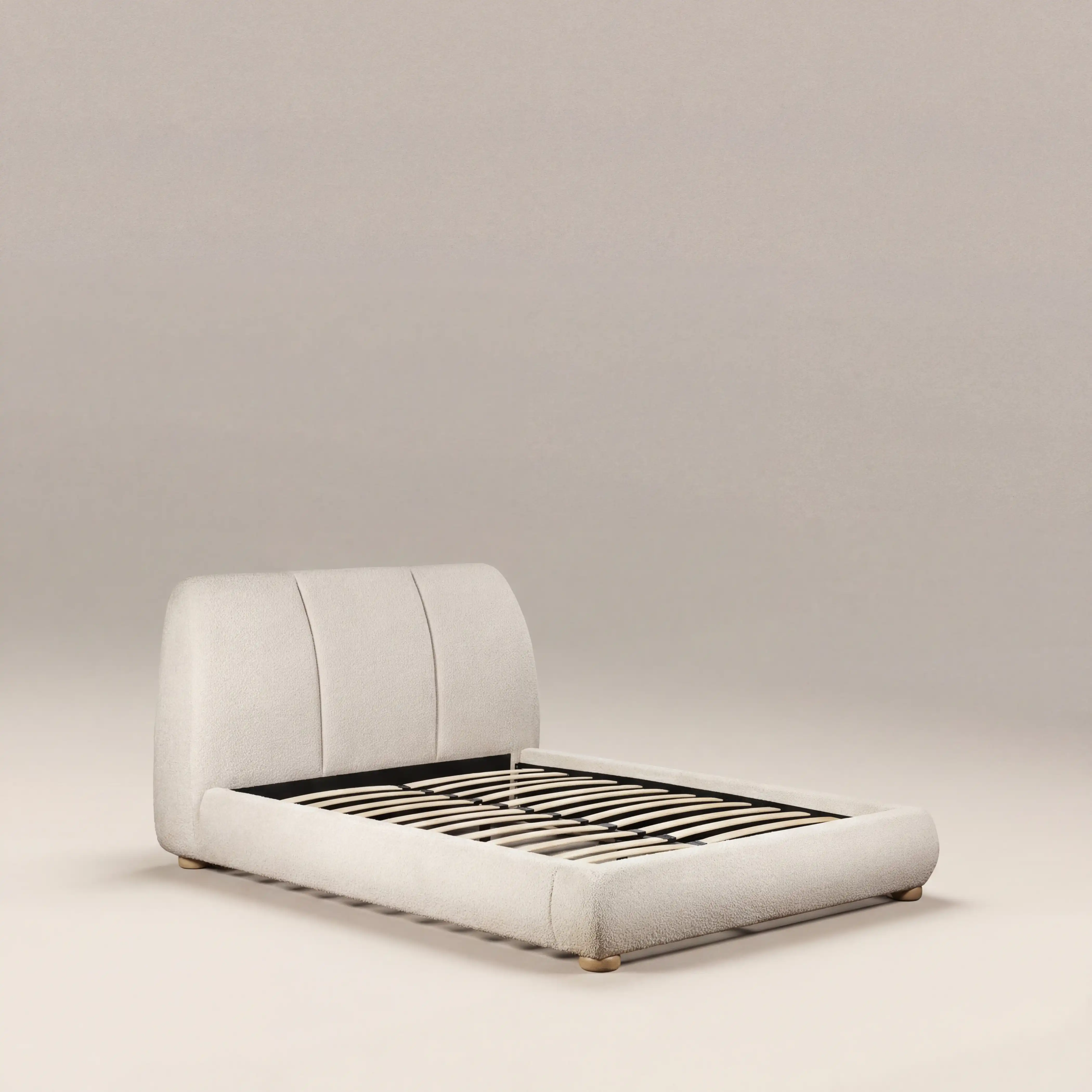 Paro King Bed | Ivory Boucle & Natural